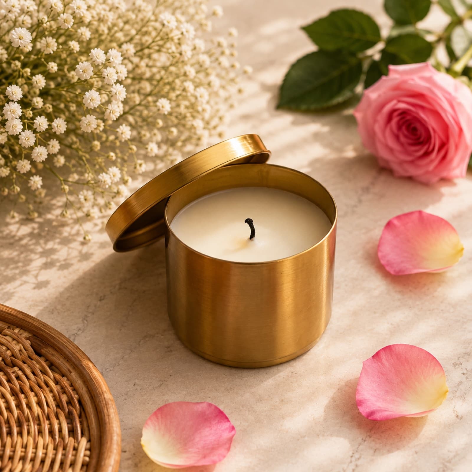 Brass Tin Candle