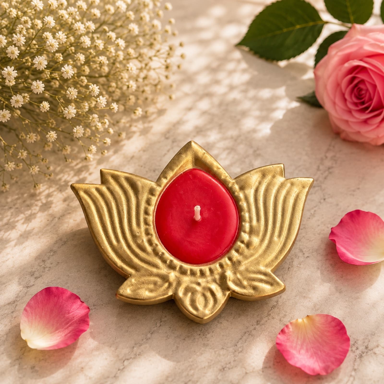 Lotus Diya Candle
