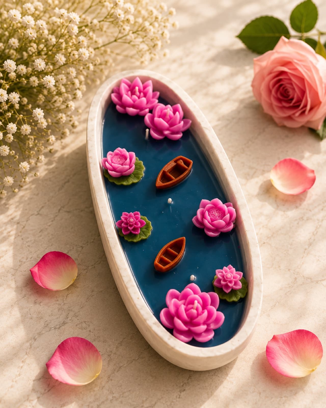 Lotus Pond Boat Candle