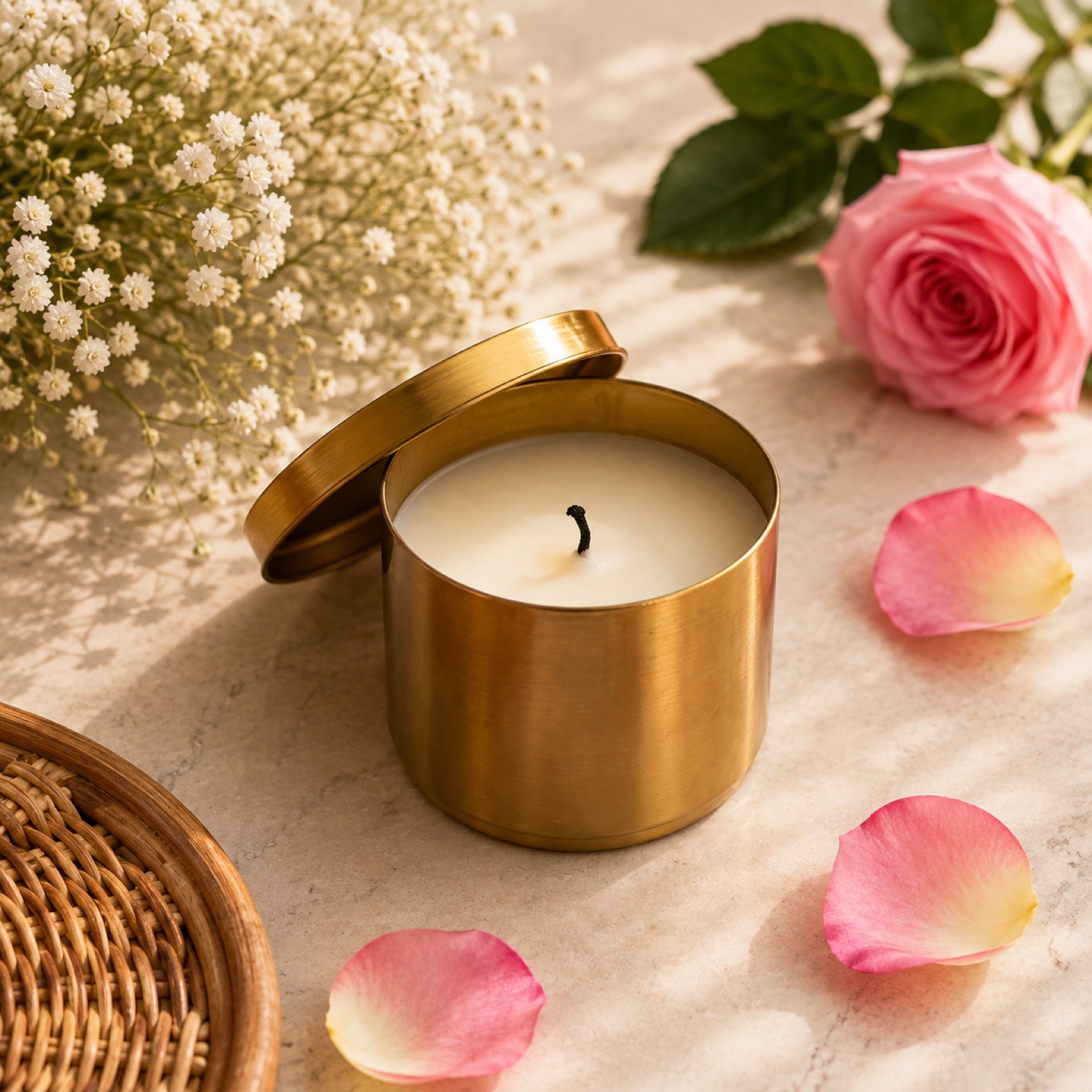 Brass Tin Candle
